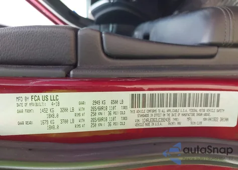 2018 Jeep Grand Cherokee Limited 4X2 from USA, damaged, VIN 1C4RJEBG3JC392435